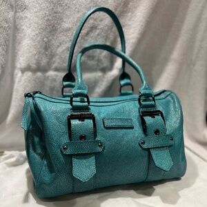 Longchamp Kate Moss leather Gloucester excellent condition aqua blue green